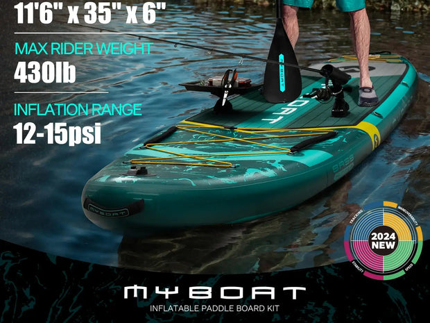 Planche de paddle gonflable étanche Myboat SUB 11'6''x35''x6'' pour adulte, style debout, pêche aquatique avec accessoires SUP сапборд - Reboot Athletic Power – Santé, Sport et Récupération à domicile