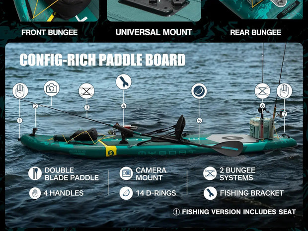 Planche de paddle gonflable étanche Myboat SUB 11'6''x35''x6'' pour adulte, style debout, pêche aquatique avec accessoires SUP сапборд - Reboot Athletic Power – Santé, Sport et Récupération à domicile