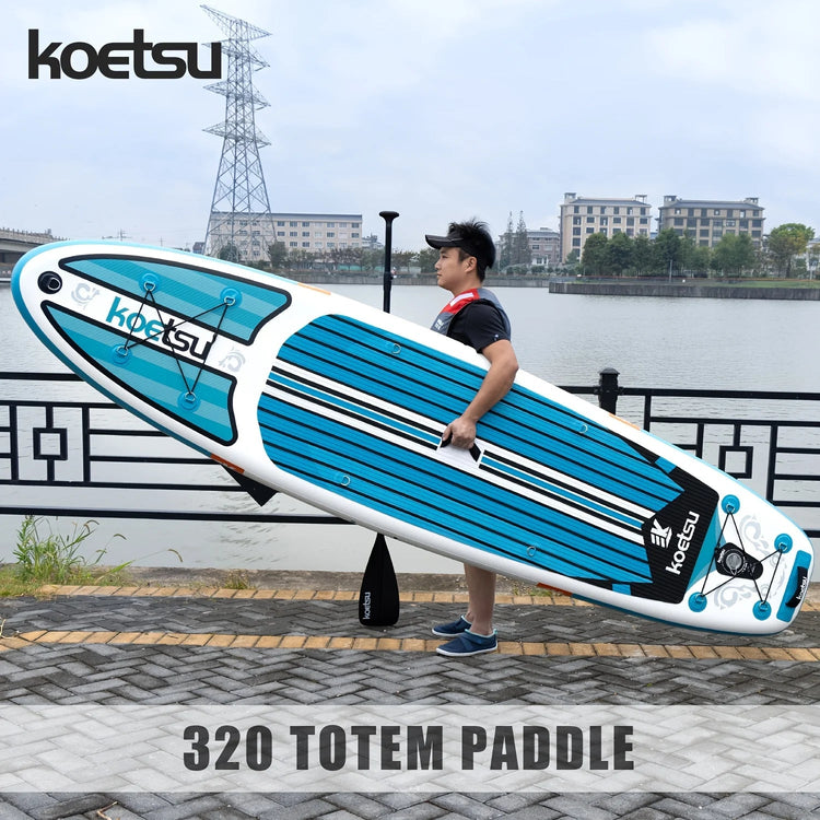 Planche de paddle KOETSU de 3,20 m (10 pieds 6 pouces), bleue et blanche, idéale pour les sports nautiques, les loisirs et le surf. - Reboot Athletic Power – Santé, Sport et Récupération à domicile