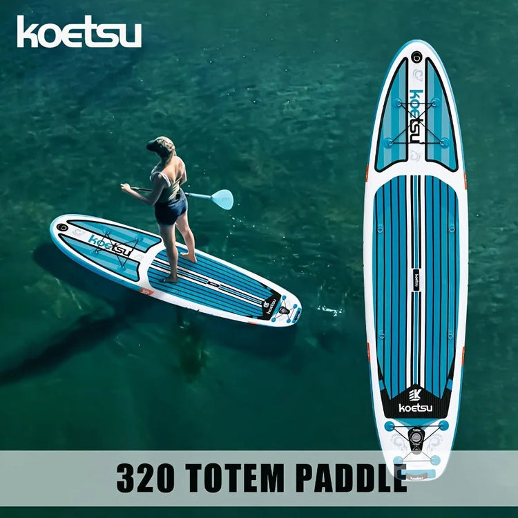 Planche de paddle KOETSU de 3,20 m (10 pieds 6 pouces), bleue et blanche, idéale pour les sports nautiques, les loisirs et le surf. - Reboot Athletic Power – Santé, Sport et Récupération à domicile