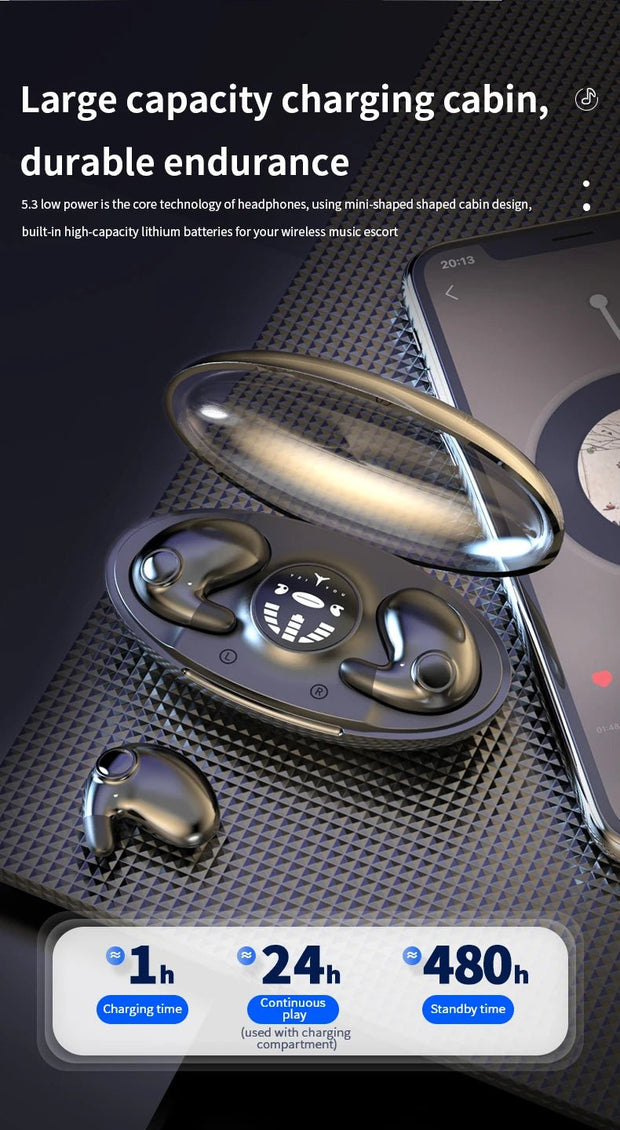 Sleep Invisible Stereo Headset IPX5 Waterproof Wireless Bluetooth Earphone Earbuds with Mic for Phone Bluetooth 5.3 Headphones - Reboot Athletic Power – Santé, Sport et Récupération à domicile