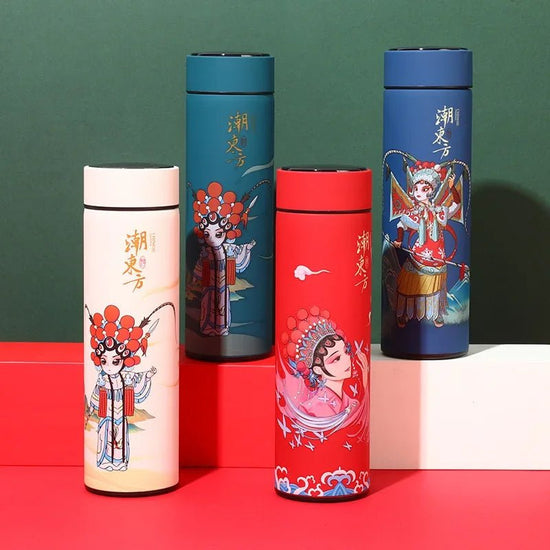 Thermal Mug Water Bottle Thermos Chinese Style Ins Illustration Vacuum Flask Stainless Steel Display Temperature Water Cup - Reboot Athletic Power – Santé, Sport et Récupération à domicile