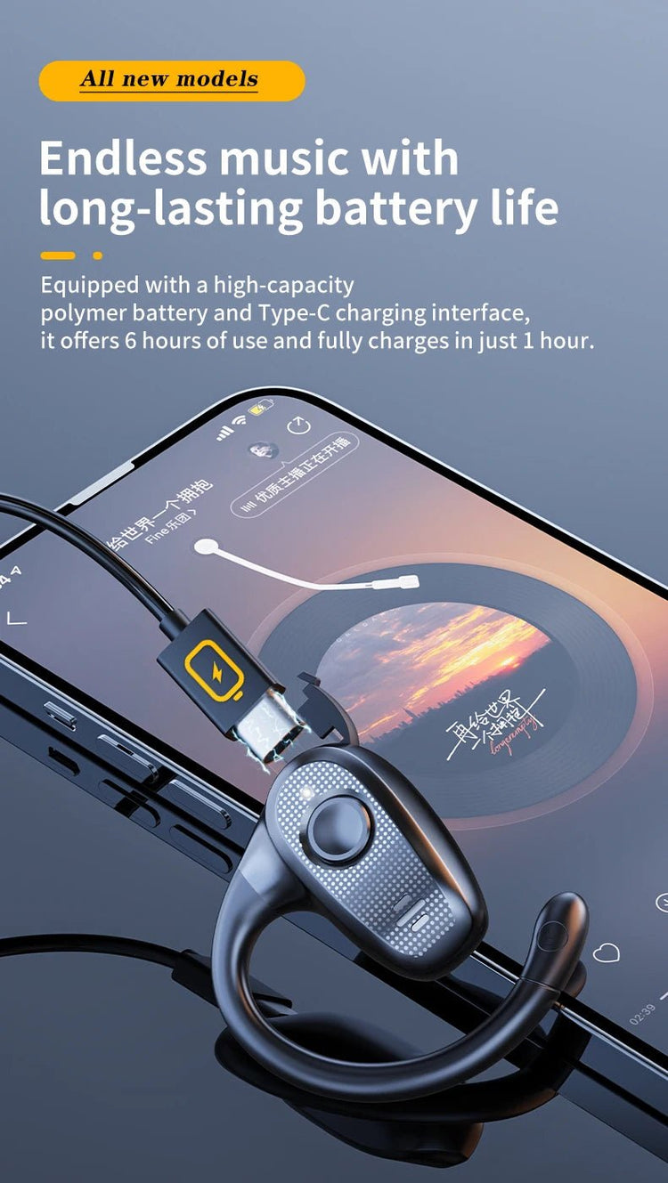 Z66 wireless earhook OWS open Bluetooth headset single ear non - in - ear air conduction headset with microphone sports headset - Reboot Athletic Power – Santé, Sport et Récupération à domicile