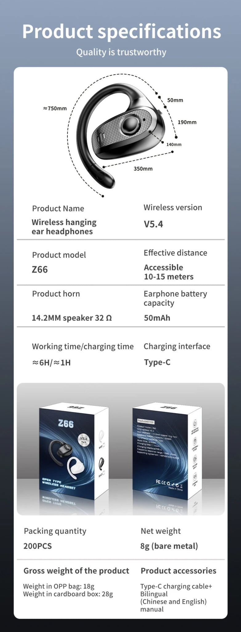 Z66 wireless earhook OWS open Bluetooth headset single ear non - in - ear air conduction headset with microphone sports headset - Reboot Athletic Power – Santé, Sport et Récupération à domicile